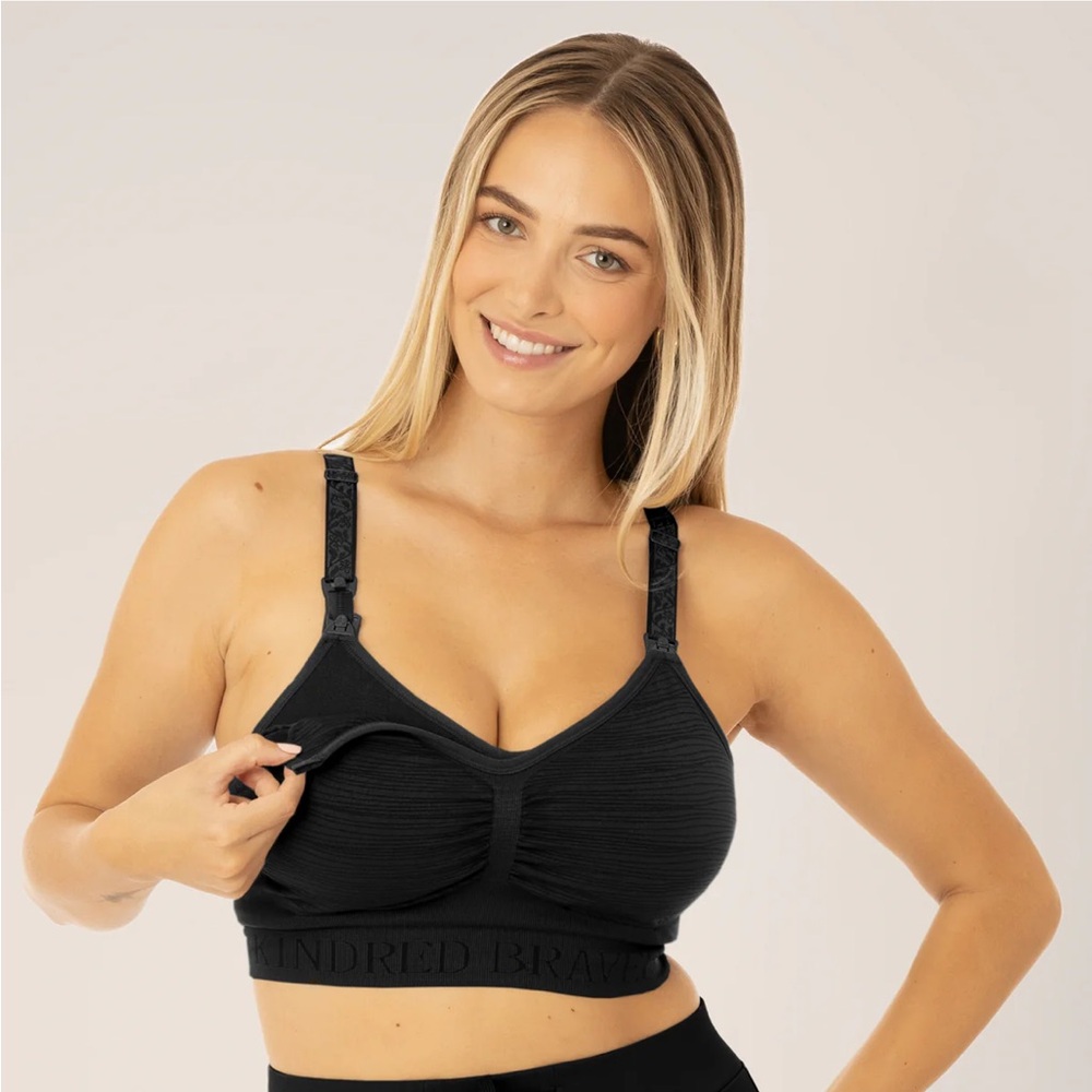 Kindred Bravely Sublime Large Busty Hands-Free Pumping & Nursing Bra Black